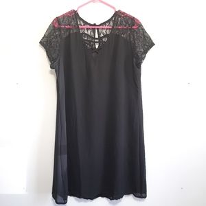 Cute Black Laced Dress with criss-cross front